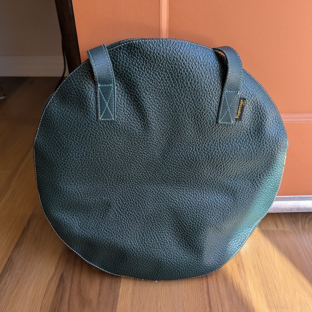 Vintage Green Leather Circle Bag